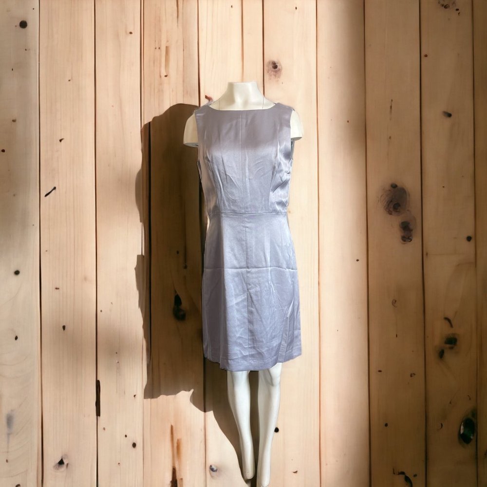 Lynn Lugo Women's Silver casual Dress Sleeveless straight neck Made in USA